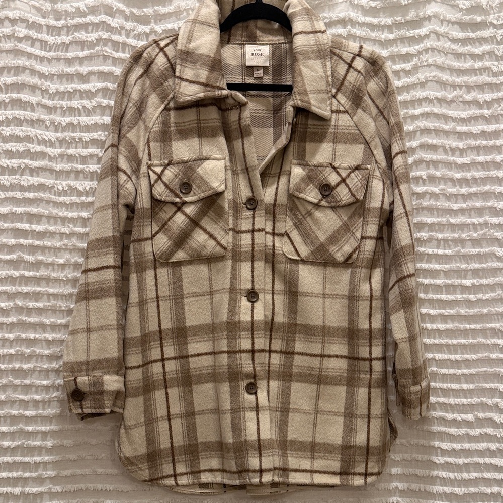 Plaid Button-Up Shirt Jacket